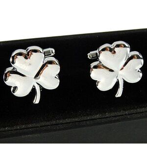 Mens Shamrock Clover Cufflinks St Patricks Day Irish Suit Accessory